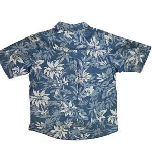 NWT Sperry Chambray Floral Hawaiian Button Down Shirt Size Med Vacation Beach